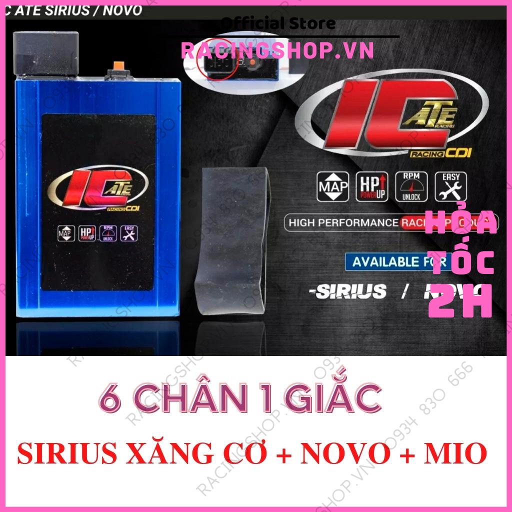 Ic độ ATE Racing mở tua 8 map dream wave fu neo wave a 110 galaxy elegant blade 110 sirius RC exciter 135 RACINGSHOPVN
