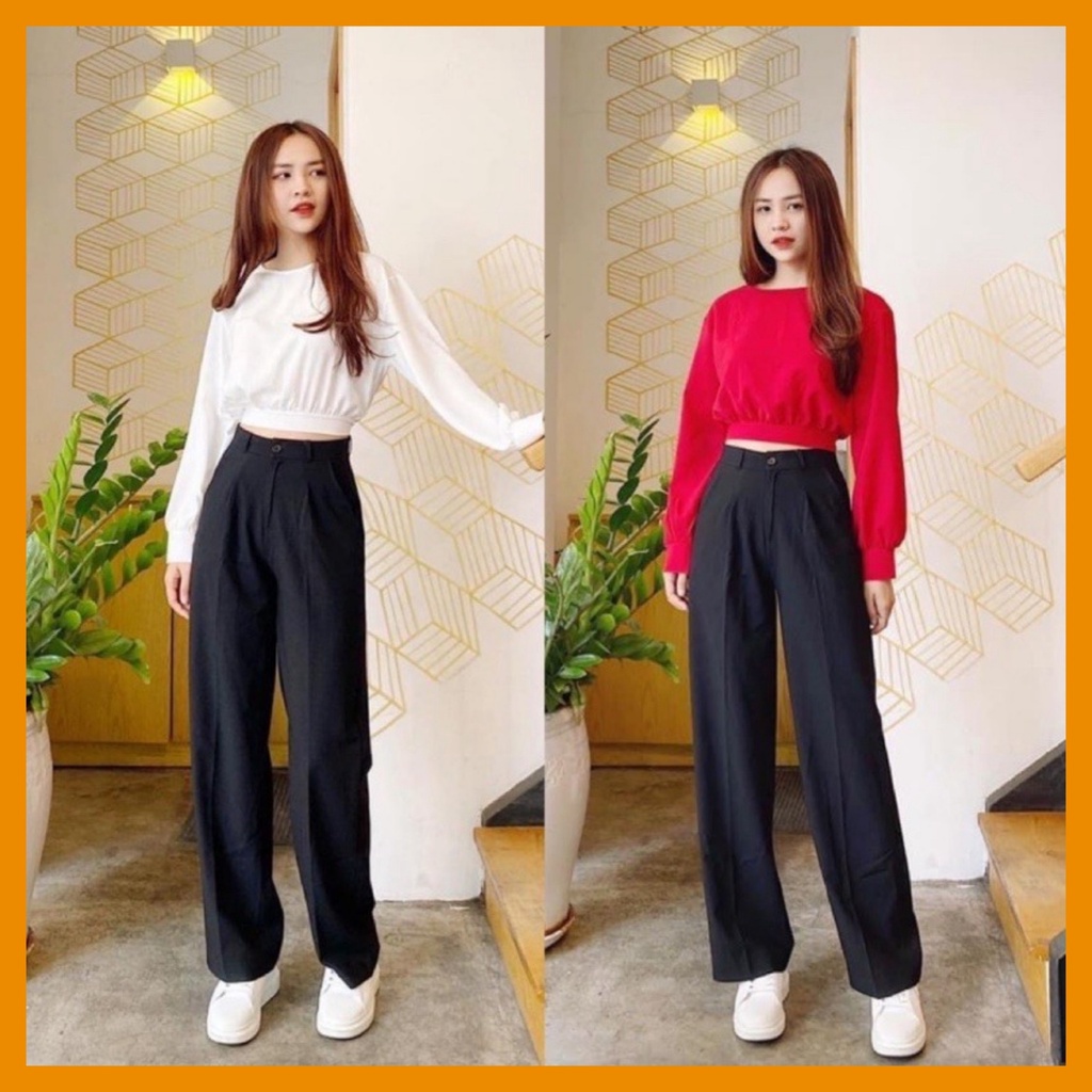 Quần Ống Rộng Culottes Lưng Cao - Mặc Đi Chơi Đi Làm Cực Truất