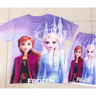 Đồ bộ in 3D hình elsa tím cho bé gái ( có 3 màu tím, xanh , hồng)