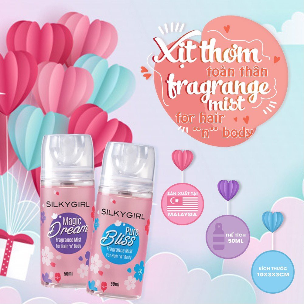 [Mã BMLTA50 giảm đến 50K đơn 99K] Xịt Thơm Toàn Thân và Tóc Silkygirl Fragrance Mist Hair And Body 50 ml | BigBuy360 - bigbuy360.vn