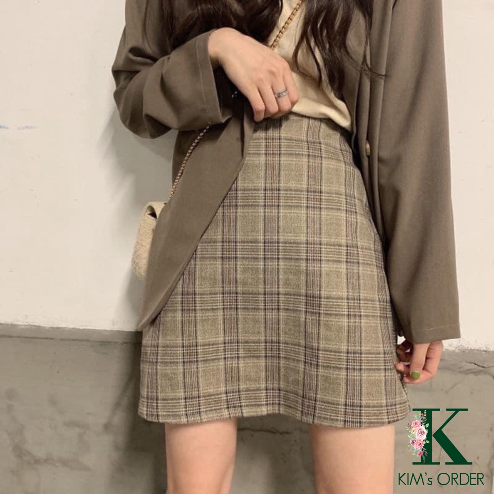 Set Blazer nữ kèm chân váy màu đen nâu phom rộng phong cách Ulzzang Hàn Quốc đi làm đi chơi đi học đi du lịch đủ size