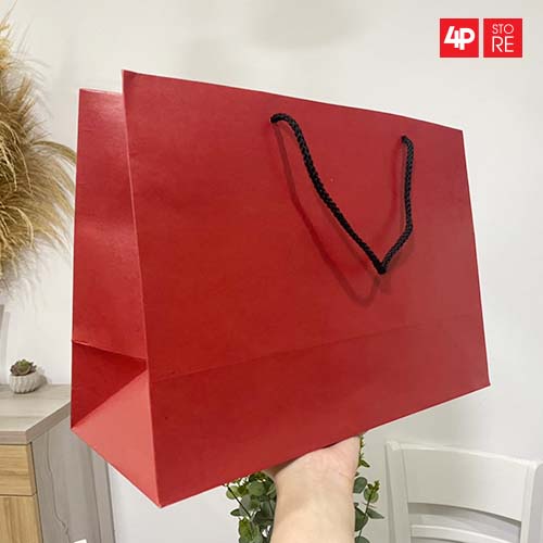 01 TÚI KRAFT CAO CẤP 36X26X15CM 4 MÀU - QUAI VẢI - HỎA TỐC