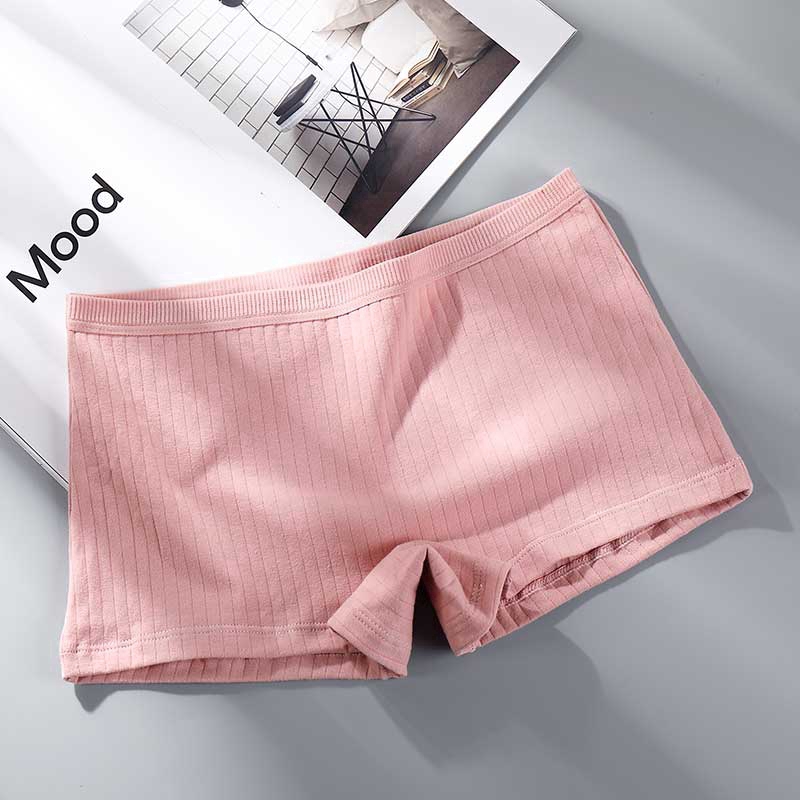 Quần lót short bằng cotton ren lưng vừa liền mạch kiểu tổ ong ren gợn sóng kháng khuẩn dành cho nữ