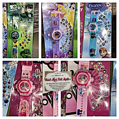 Vỉ đồ chơi đồng hồ chiếu hình ảnh lên tường