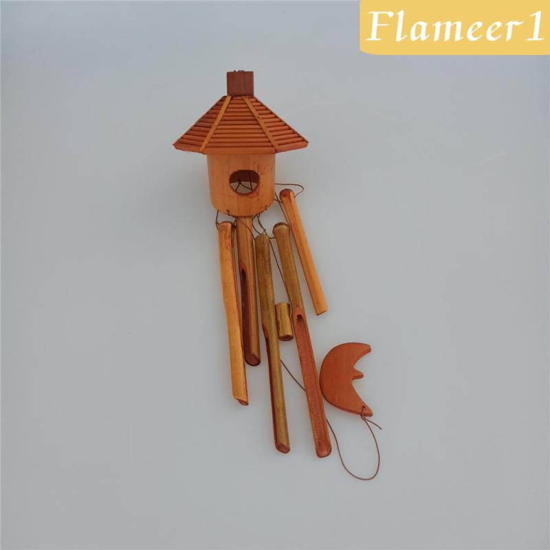 [Flameameer1] Chuông Gió Bằng Gỗ Tre Hình Ngôi Nhà Chim Melodic Cho Sân Vườn / Sân Vườn / Tiểu Cảnh
