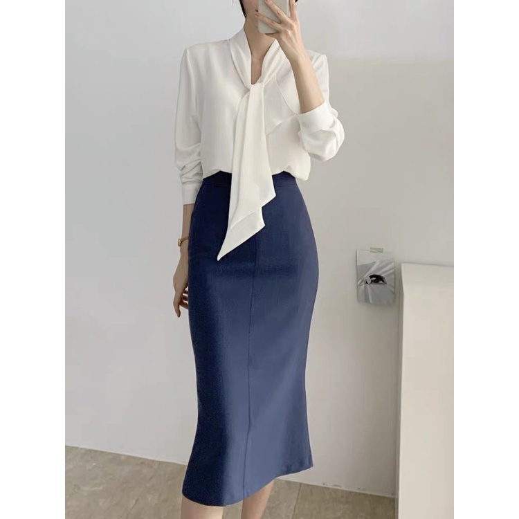 Chân váy đuôi cá dáng dài công sở sành điệu tôn dáng, đuôi cá vểnh d68cm