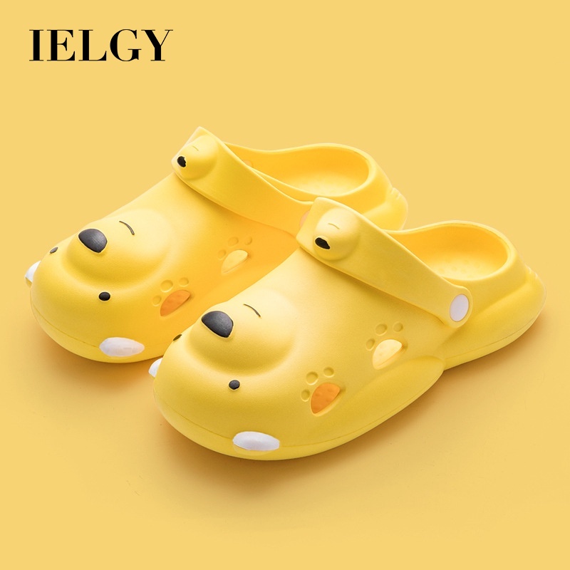 Dép đi biển IELGY thiết kế đục lỗ thoáng khí hình gấu hoạt hình dễ thương dành cho nữ