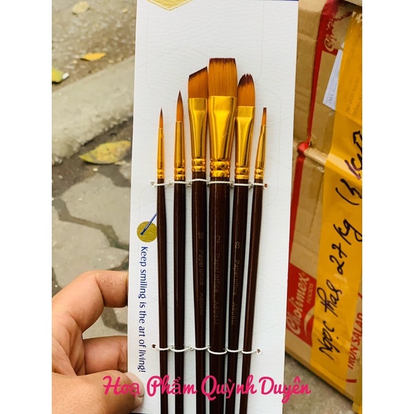 Cọ thư pháp, kim tuyến, màu vẽ trang trí dừa tết