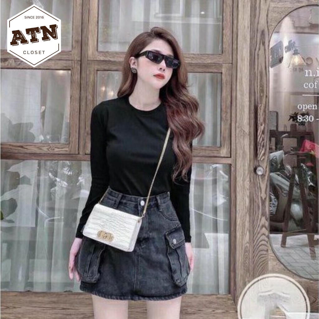 [Mã WASKT410K giảm 10K đơn 50K] Áo Thun Nữ BODY Tay Dài Cổ Tròn - Chất Borip Lụa Thoáng Mát Thấm Hút Mồ Hôi - Ảnh Thật