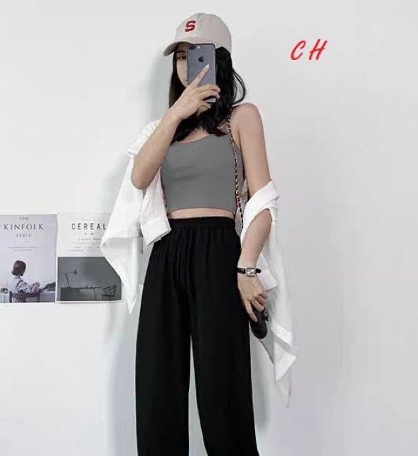 sét 3 món sơ mi + áo 2 dây+ quần xuông COY879