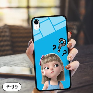 Ốp lưng kính 3D iPhone XR- hình cute