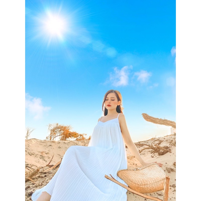 Váy 2 Dây Nữ 💖FREESHIP💖 Đầm 2 dây Suông Dập Ly Dáng Maxi, Đi Biển Dạng Phố Sang Chảnh | BigBuy360 - bigbuy360.vn