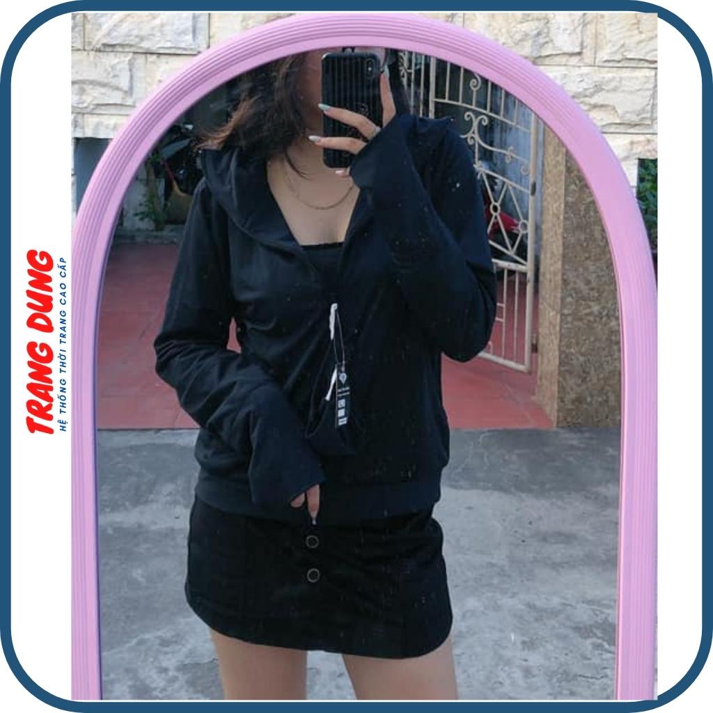 Áo khoác chống nắng vải bò jean 2 lớp cao cấp, lớp trong vải lanh nhung mềm mại, thấm hút mồ hôi.-Tặng Khẩu trang cotton