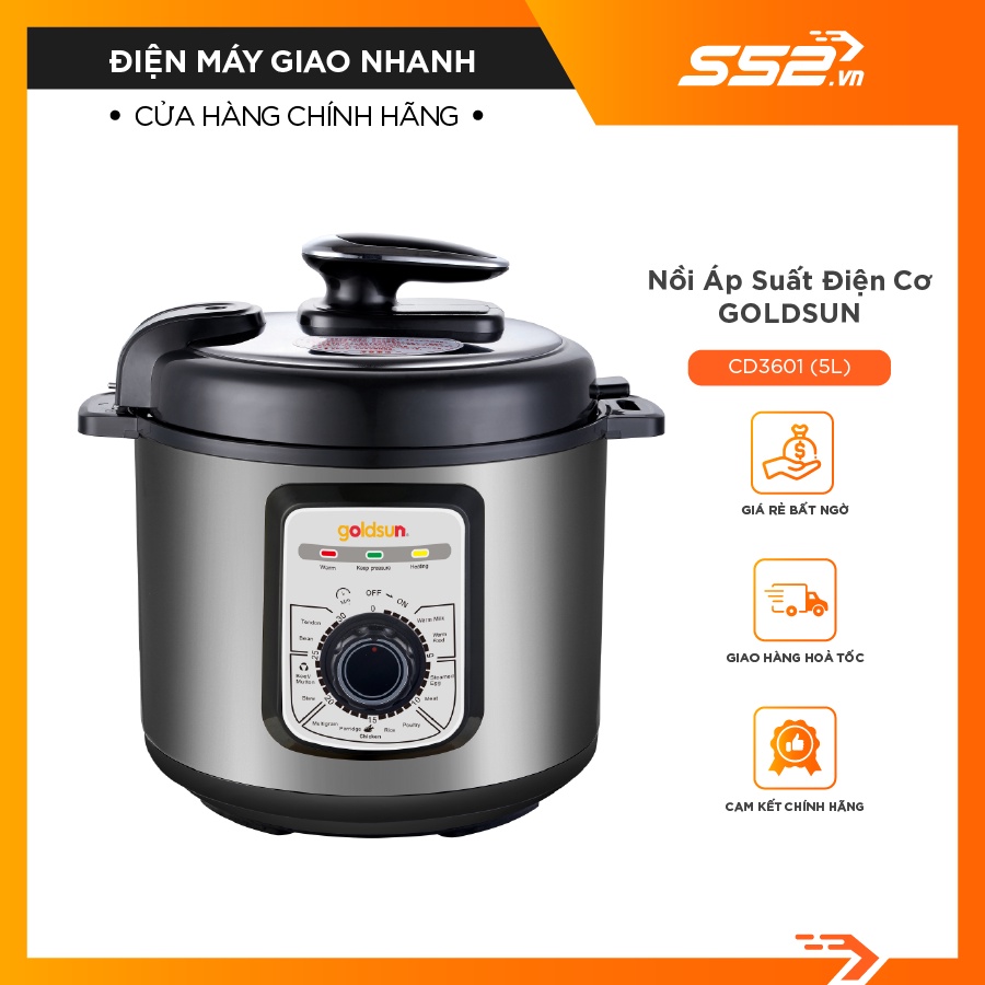 Nồi áp suất điện cơ Goldsun CD3601 (5L)-Bảo Hành Chính Hãng