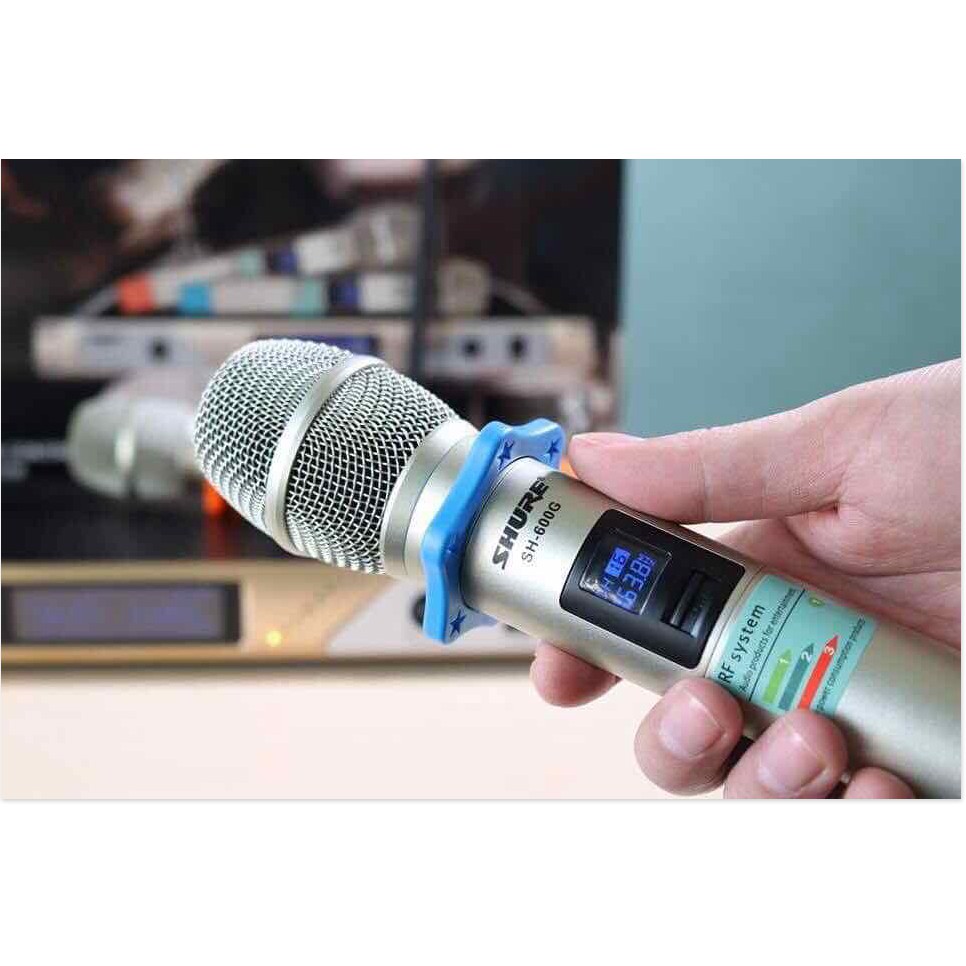 [SALE OFF 50 %] Bộ Đầu Thu+2 Mic không dây Cao Cấp SH-600G Hát Karaoke Gia Đình  Mic không dây  Shure SH-600G .Loại đầu