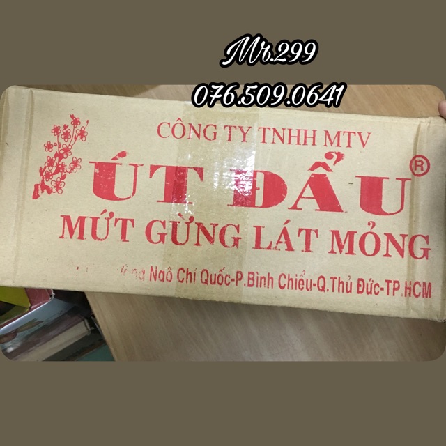 Mứt gừng Huế Út Đẩu sợi gừng dát mỏng thơm ngon