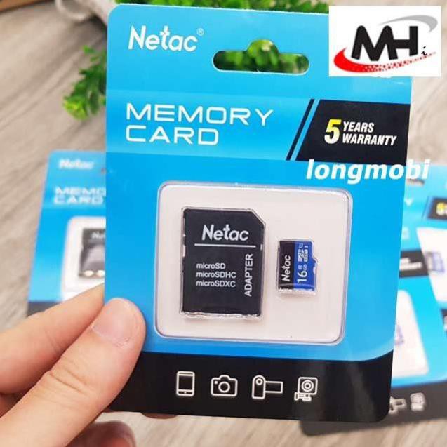 GIẢM 30% Thẻ nhớ MicroSD 16Gb Netac class 10 BH 60 tháng