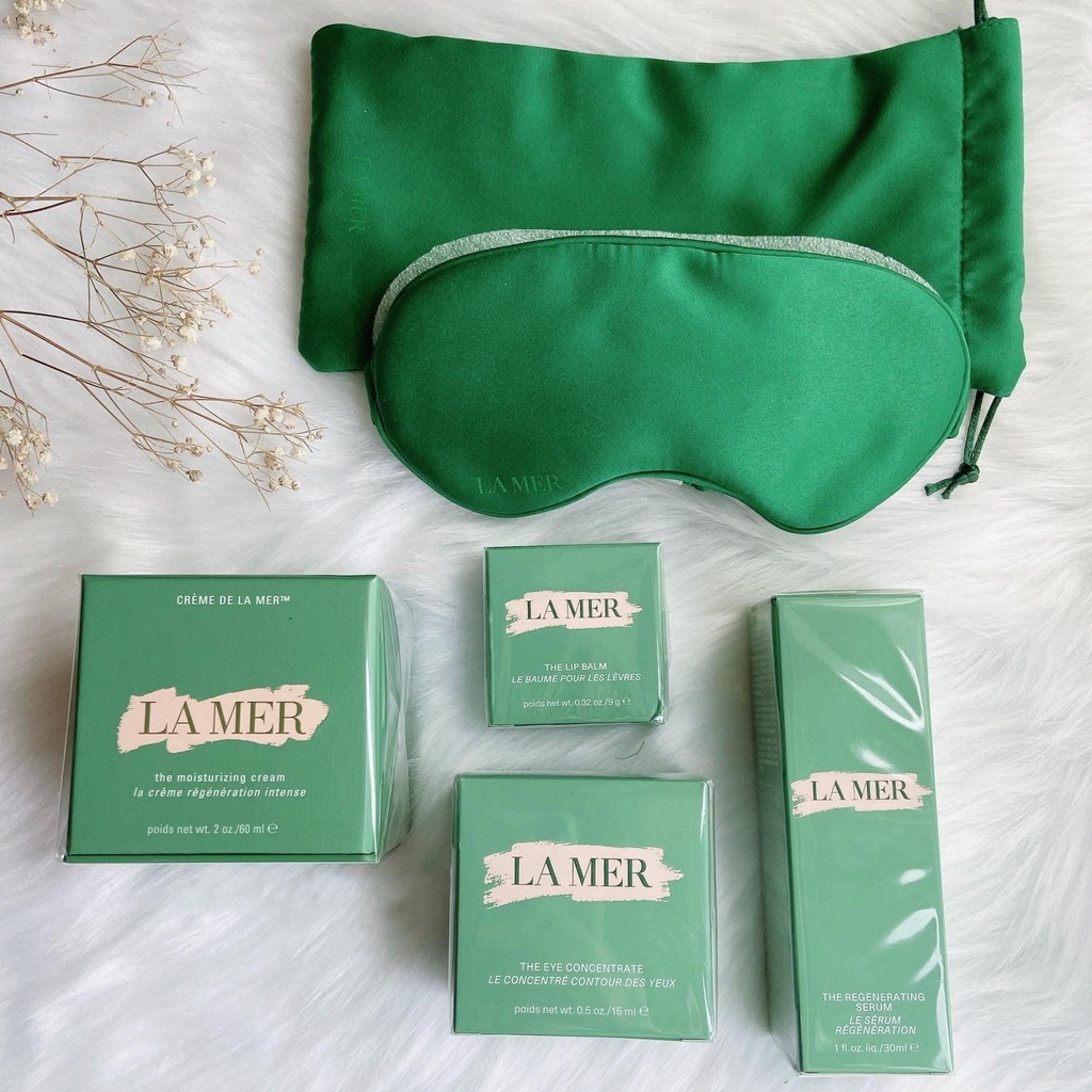 LAMER - Bộ Dưỡng Da La Mer Cao Cấp Gồm 5 Món Fullsize (SERUM + KEM MẮT + KEM DƯỠNG ẨM + SON DƯỠNG + Sleep Mask)