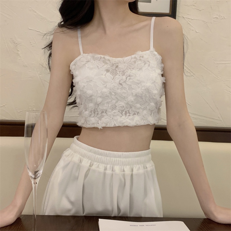 [Hana And Alice] Áo Ống Có Đệm Ngực Dây Phối Ren