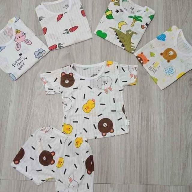 Bộ cotton giấy bé trai, bé gái sz 6-16kg