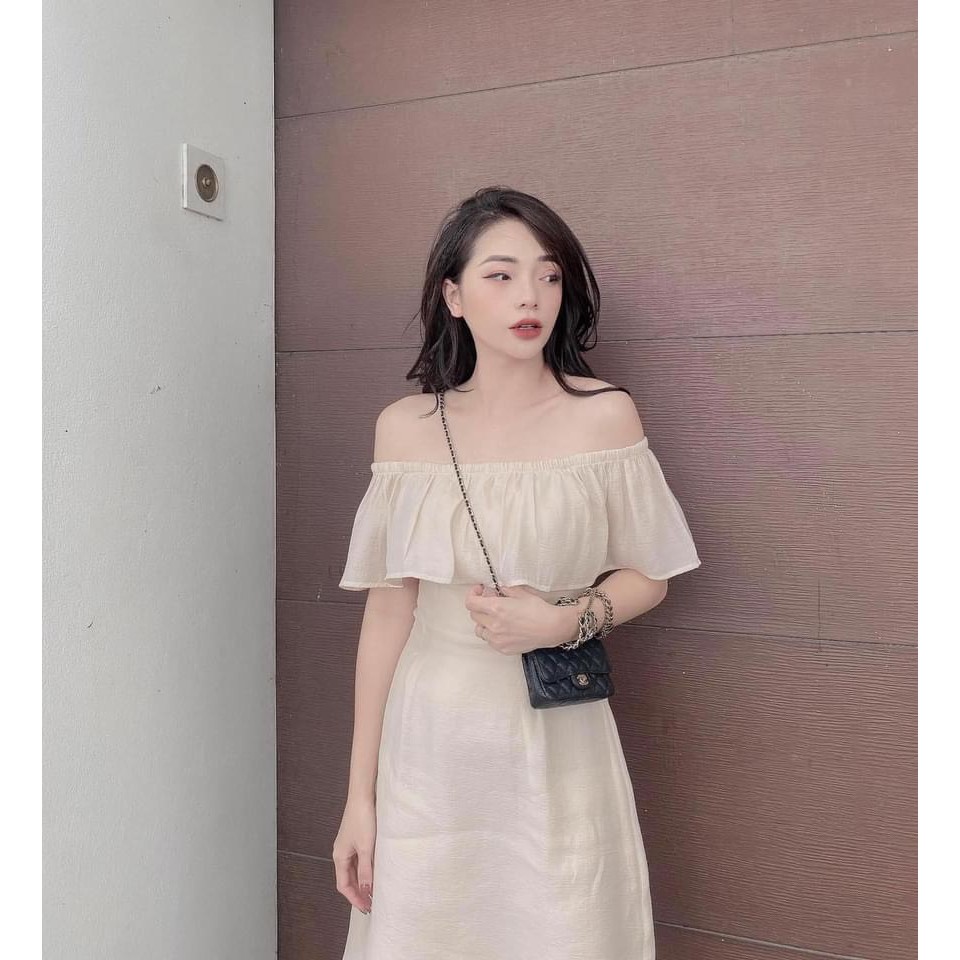 Váy trắng trễ vai tiểu thư body - Đầm dự tiệc SS150 | BigBuy360 - bigbuy360.vn