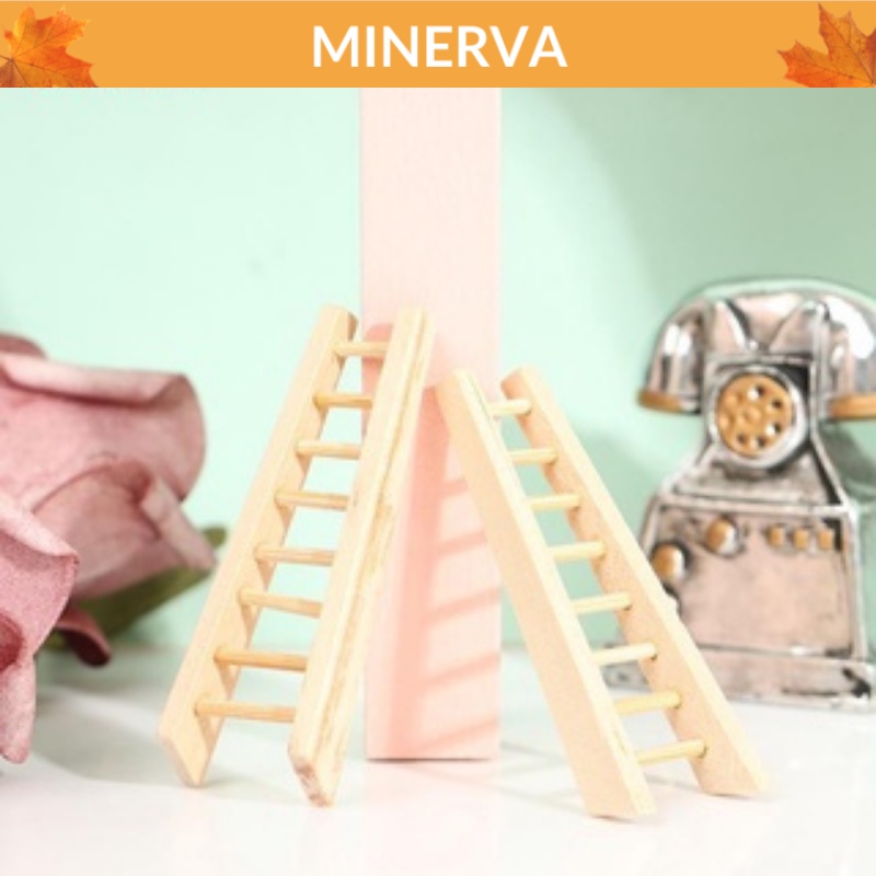 TIỂU CẢNH Mô hình thang gỗ mini trang trí tiểu cảnh, sân vườn, chậu cây kiểng