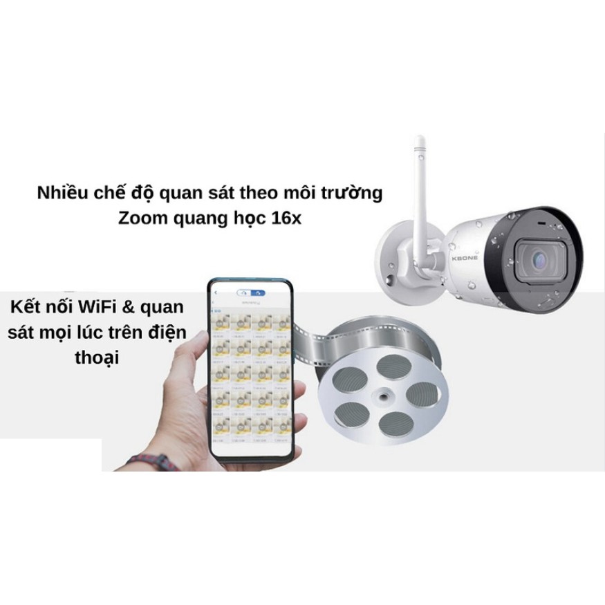 Camera Wifi KN-2001WN không dây 2.0MP ,Chống nước , xem qua điện thoại , Bảo hành chính hãng