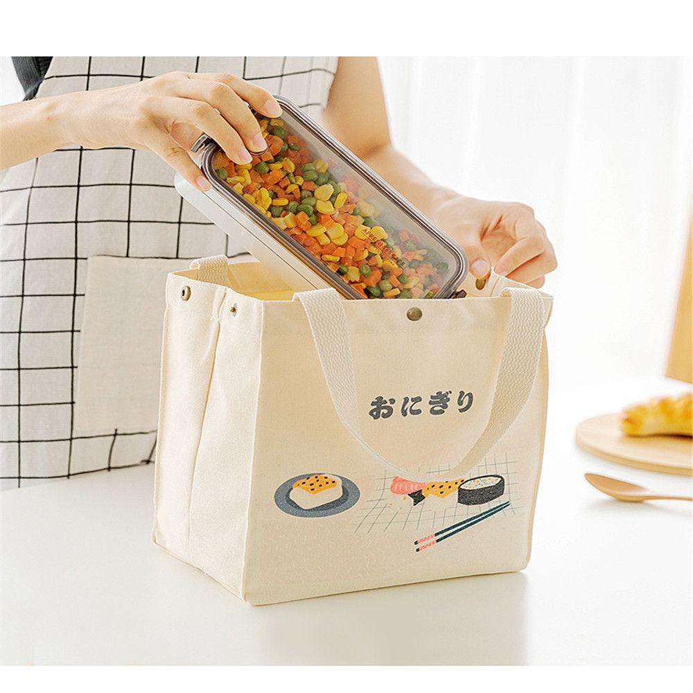 Túi Đựng Hộp Cơm Trưa Chất Liệu Dày Dặn Phong Cách Nhật Bản Tiện Dụng Mang Theo Dã Ngoại