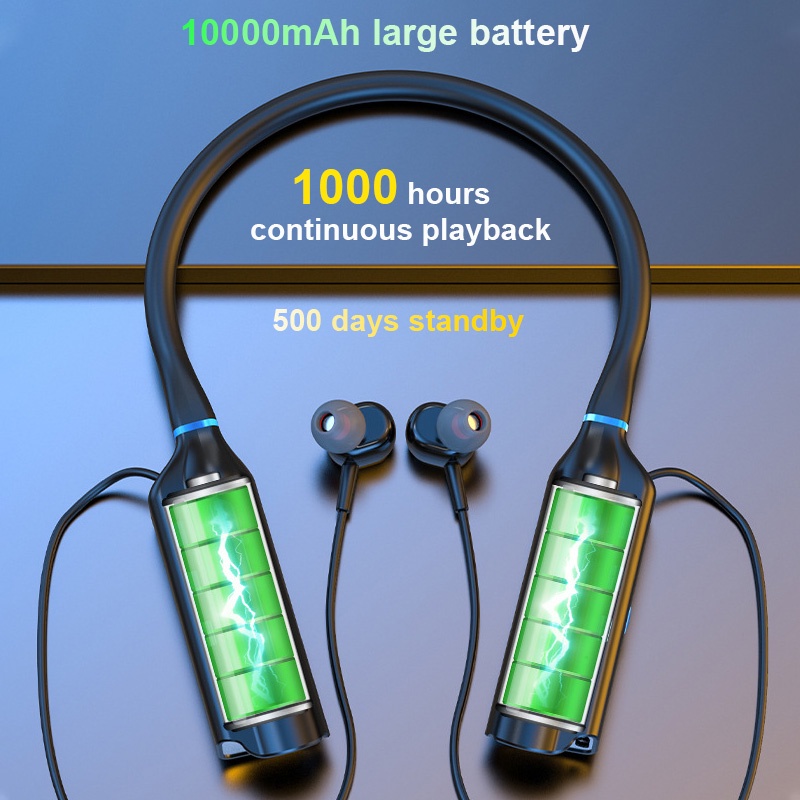 Tai Nghe Đeo Cổ Bluetooth 5.2 Không Dây Âm Thanh Vòm 4 Loa 1000 Giờ