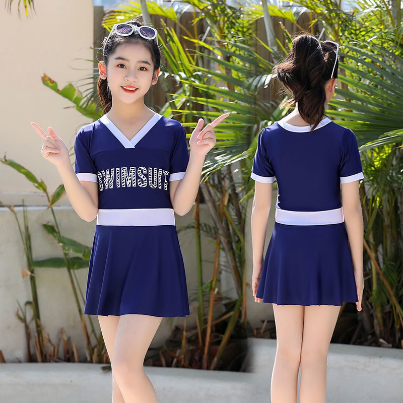 Bộ Đồ Bơi Dạng Váy Dễ Thương Dành Cho Bé Gái 6-8-12 Tuổi