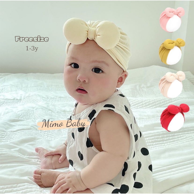 Mũ nón turban nơ phồng siêu cute cho bé gái 1-3 tuổi MTB93 Mimo Baby