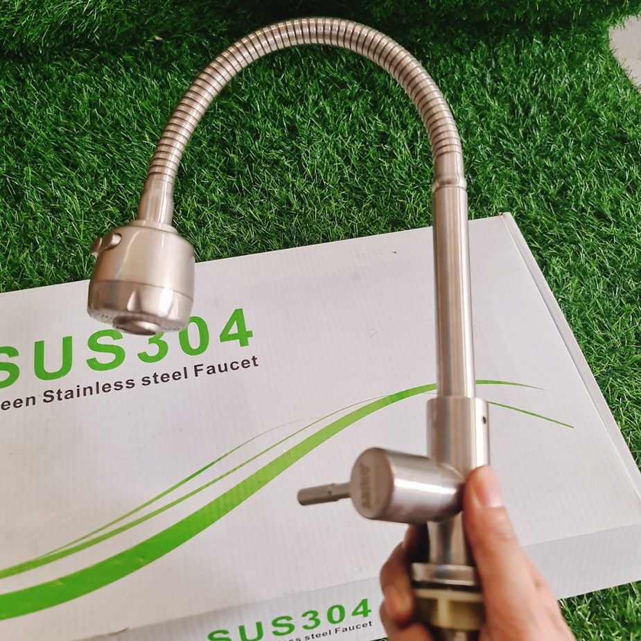 Vòi chén inox 304, vòi chén bẻ lò xo dẻo, vòi chén 2 chế độ nước, tăng áp, vòi chén rẻ, vòi rửa chén