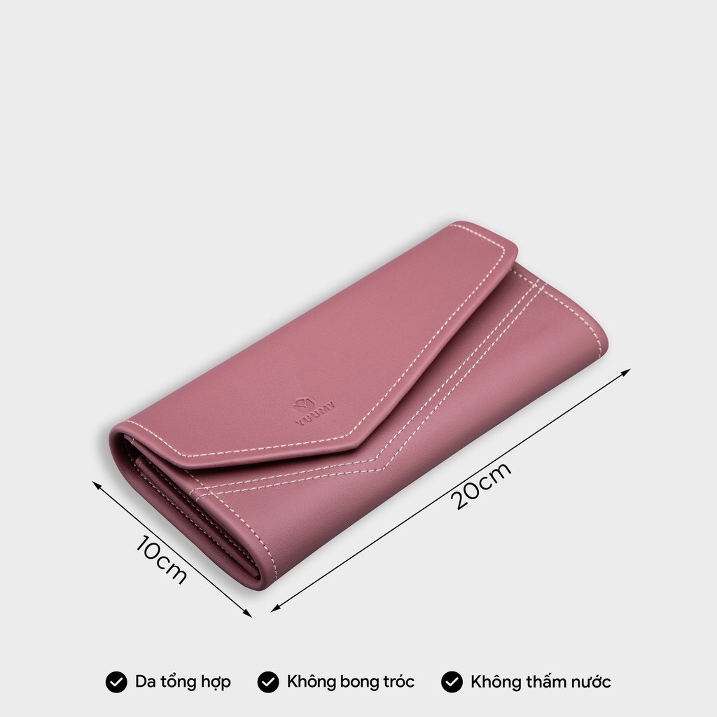 Ví nữ thời trang YV25 thiết kế nắp lệch cách điệu tone màu nổi bật đường may tinh tế gam màu trẻ trung năng động