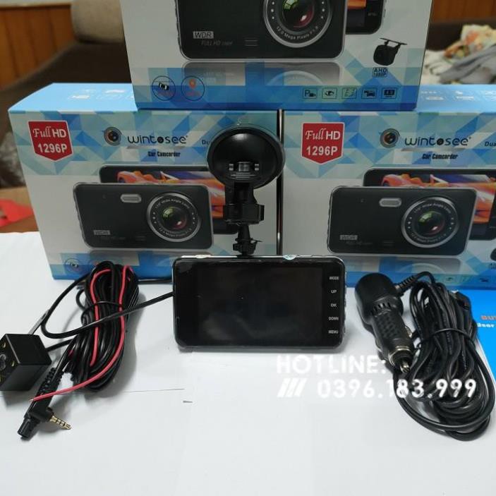 [RẺ NHẤT SÀN ] CAMERA HÀNH TRÌNH Ô TÔ WINTOSEE V8 4INCH 2K SIÊU NÉT - KÈM CAM LÙI