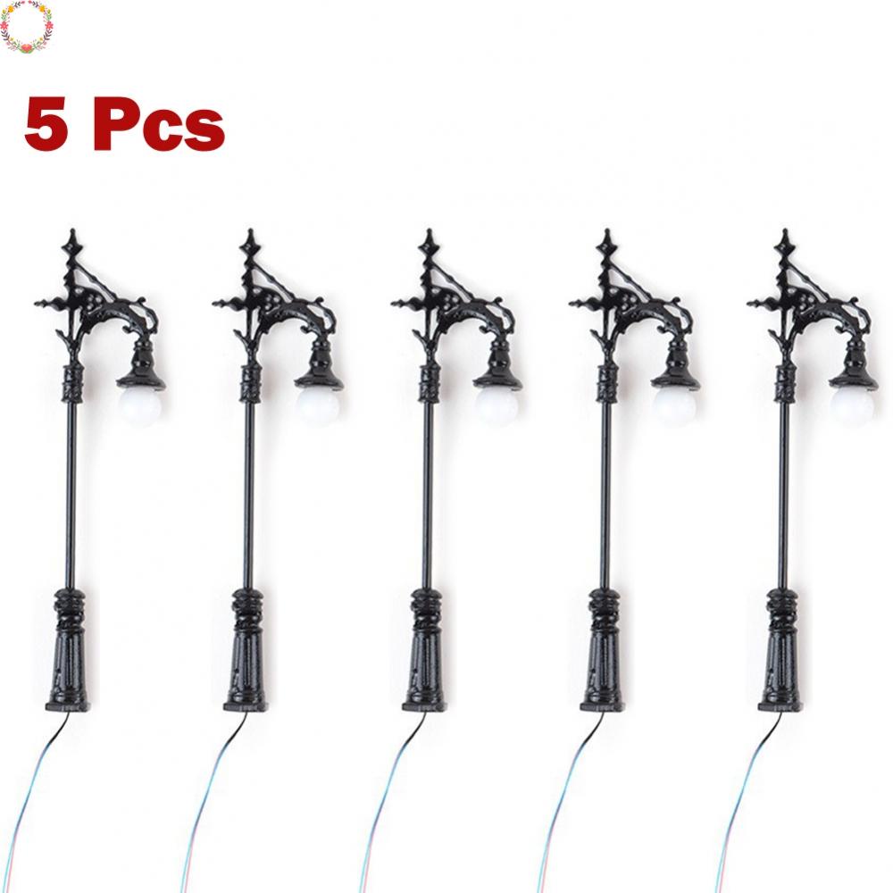 Bộ 5 mô hình đèn đường tỷ lệ 1:87 trang trí sân vườn xây dựng mô hình bàn cát đồ trang trí cảnh quan phụ kiện vật liệu tự làm mô hình mini bàn cát mô hình đèn sân vườn số 17