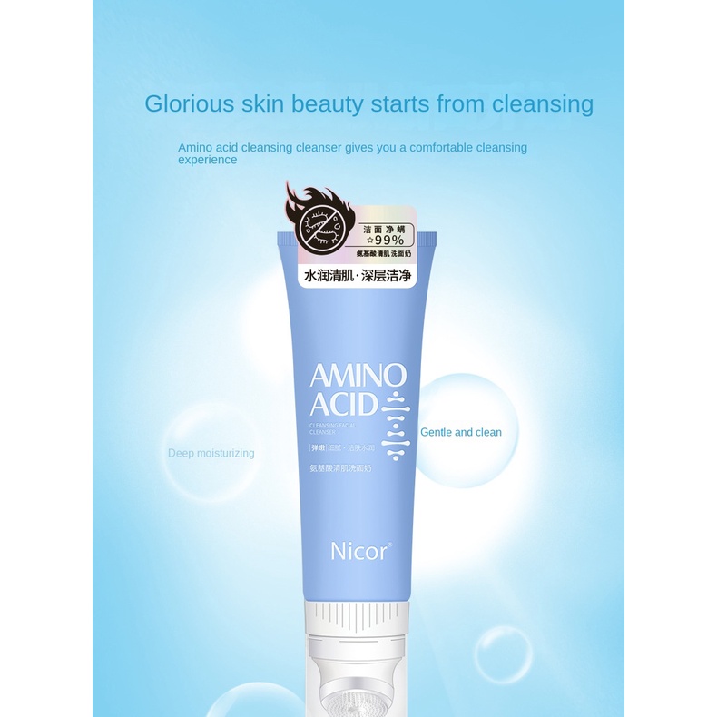 Sữa Rửa Mặt NICOR Amino Acid Dưỡng Ẩm 120ml Cho Nam Nữ