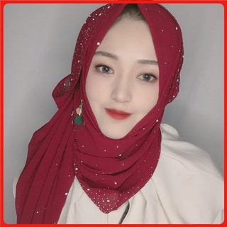 【COD】Muslim Women Scarves headscarves Muslim headscarves Dubai Arab headscarves Soft elegant Chiffon Men and women Wrap Scarves~666~