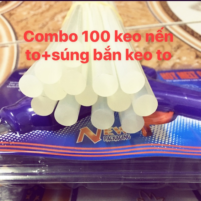 Combo 100 keo nến to+ súng bắn keo to 60w