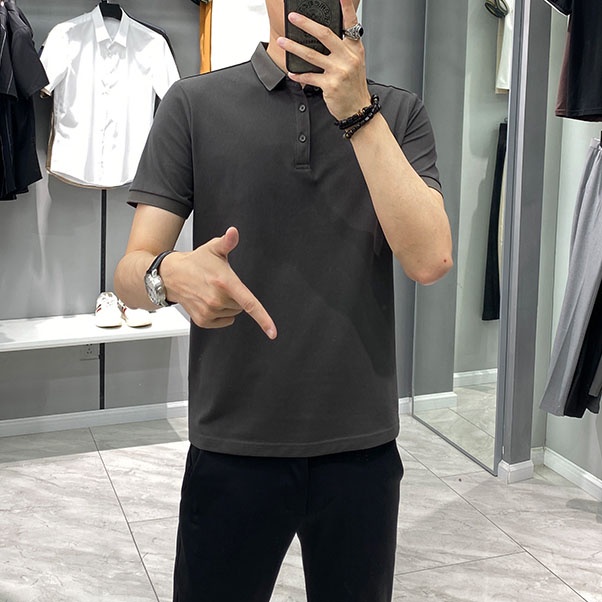 Fashion Áo Polo Nam Trơn Văn Phòng Trẻ Trung In Họa TIết Chữ GK Zenkocs3 MEN TOP 241V2