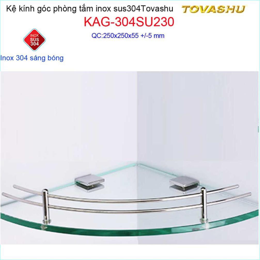 Kệ kiếng phòng tắm, kệ kiếng góc cao cấp Tovashu KAG-304SU230