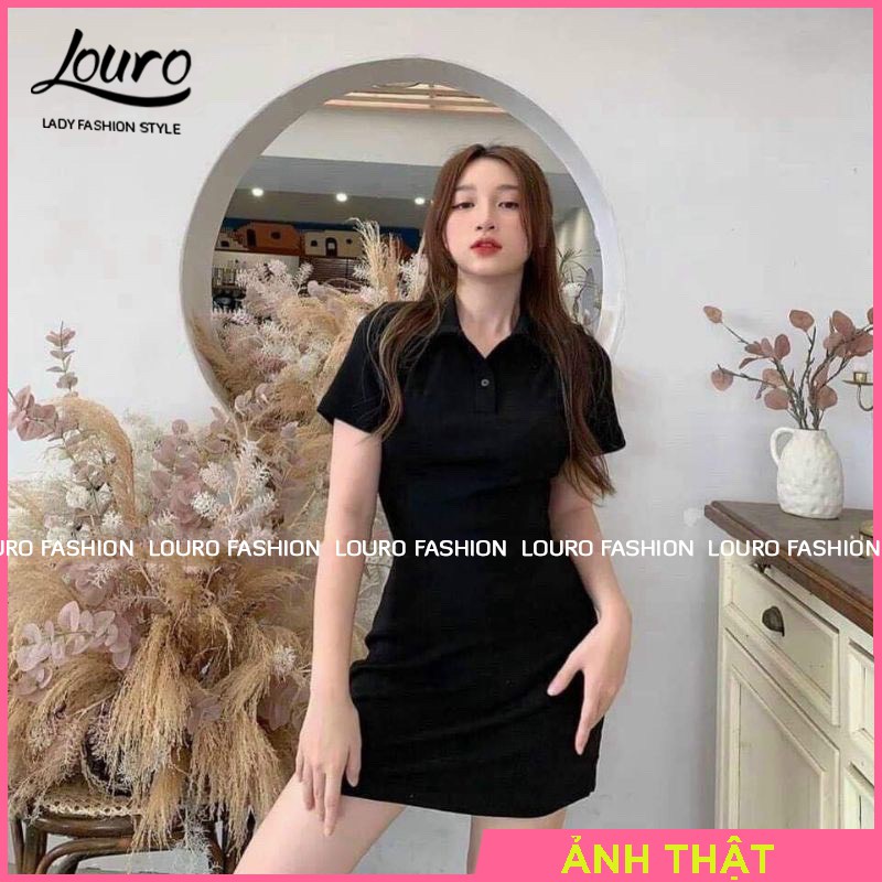 Váy phông body cộc tay nữ, mẫu váy đầm dáng ôm tôn dáng cổ bẻ kiểu dáng đơn giản, năng động trẻ trung - L055 | BigBuy360 - bigbuy360.vn