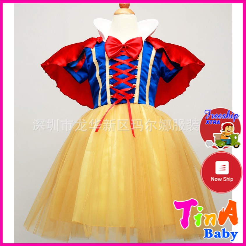 Váy đầm hóa trang công chúa Bạch Tuyết cho bé gái từ 2 đến 5 tuổi E154