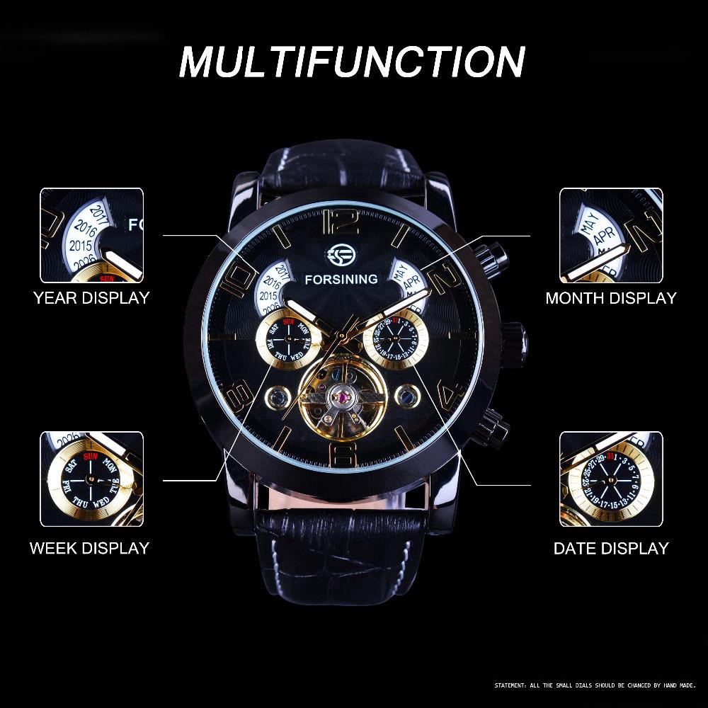 Đồng Hồ Cơ Tự Động Forsining Tourbillon Đa Năng Sang Trọng Cho Nam