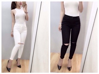 Quần skinny rách gối