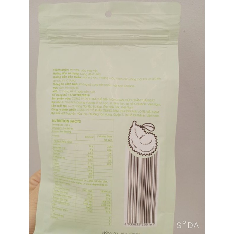 Mít sấy tự nhiên không chất bảo quản Choice gói 100g