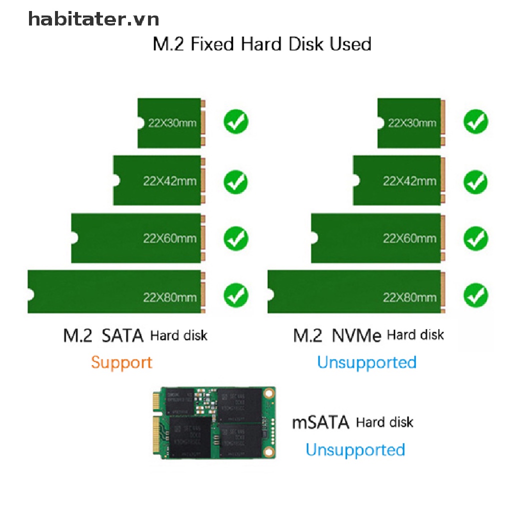 Khay Đựng Ổ Cứng Ngoài M.2 NGFF SATA SSD Sang USB 3.0 Type C