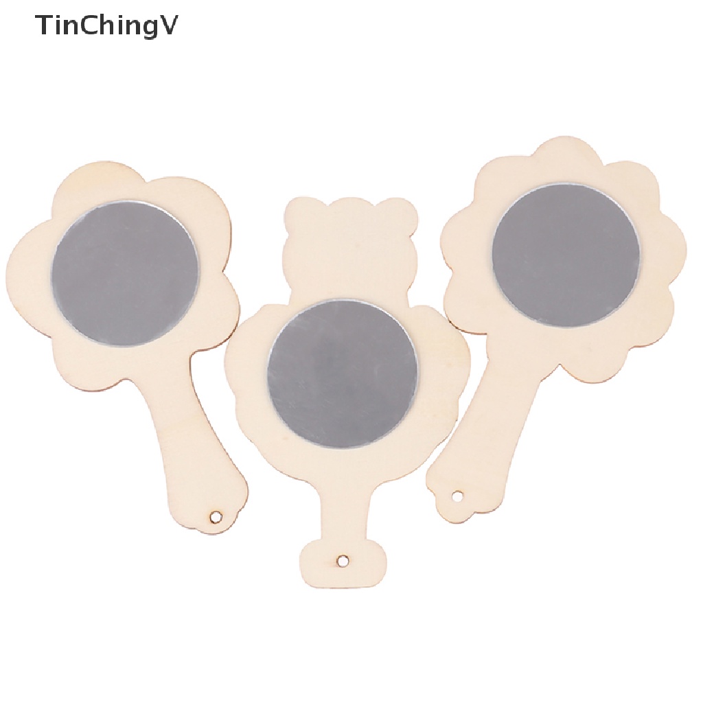Set 2 Khuôn Gỗ Tráng Gương Màu Trắng Sáng Tạo Làm Đồ Thủ Công DIY Cho Bé