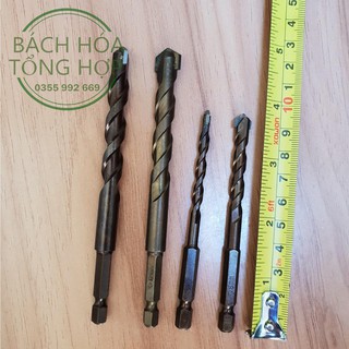 Mũi Khoan Tường, Bộ 4 Mũi Khoan Bê Tông, Khoan Tường Phi 6,8,10,12mm