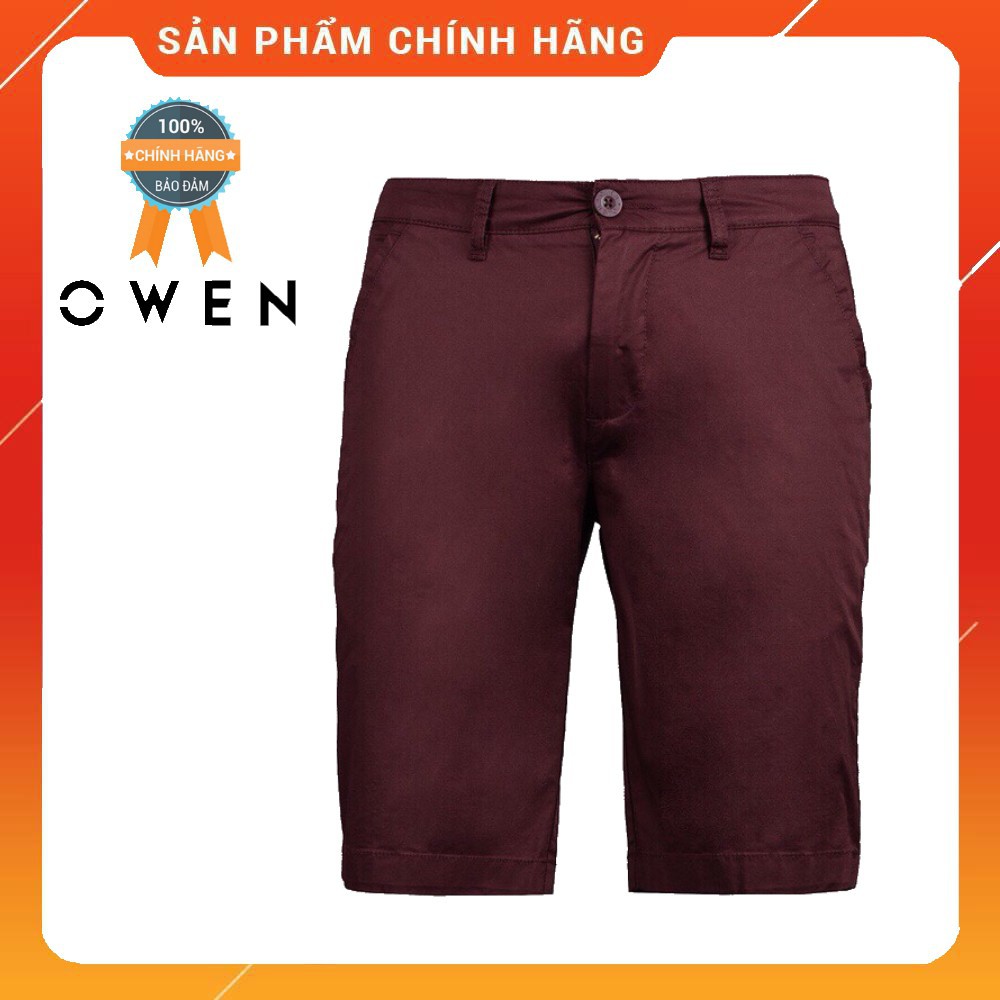 NEW OWEN - Quần short Khaki nam Owen màu đỏ đô 18202 - Quần sooc kaki nam M6 M5 . * :