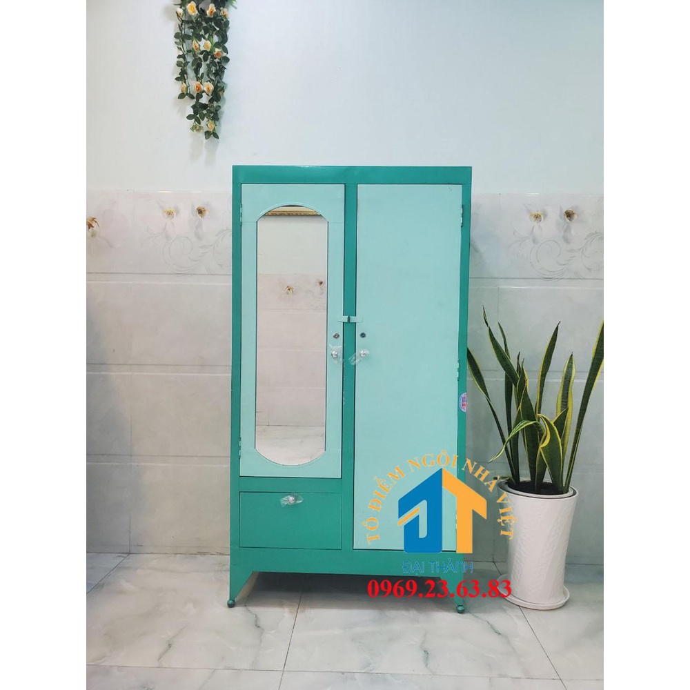 Tủ sắt quần áo cao 1m6 ngang 90cm - DT TS02